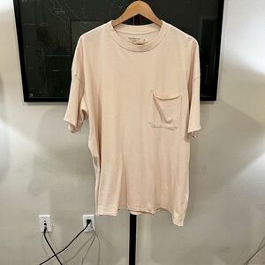 Abercrombie & Fitch - Soft Essentials Long Line T-shirt Raw Hem Large - Nude